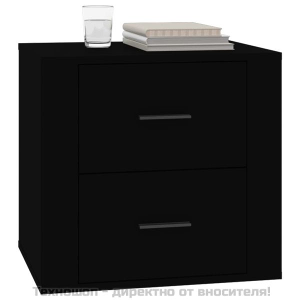 Нощно шкафче, черно, 50x39x47 см
