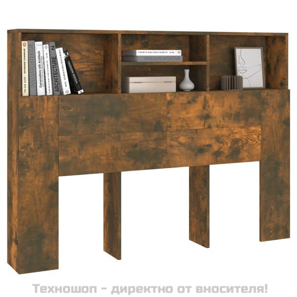 Табла за легло тип шкаф, опушен дъб, 140x19x103,5 см