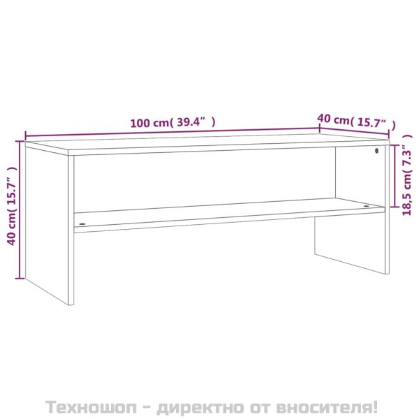 ТВ шкаф, сив сонома, 100x40x40 см, инженерно дърво