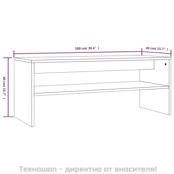 Кафе маса, сива сонома, 100x40x40 см, инженерно дърво