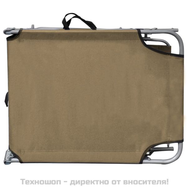 Сгъваем шезлонг с козирка, таупе, алуминий