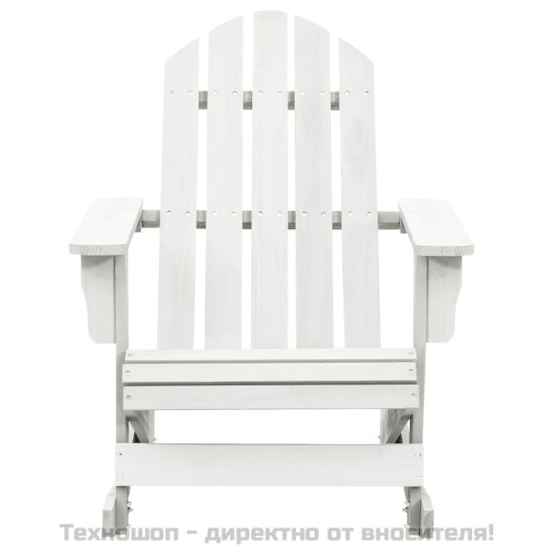 Градински люлеещ стол, дърво, бял