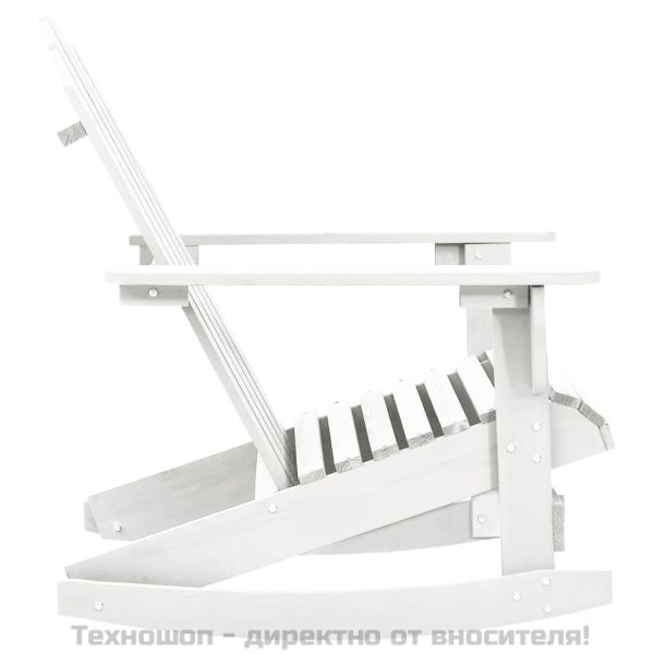 Градински люлеещ стол, дърво, бял