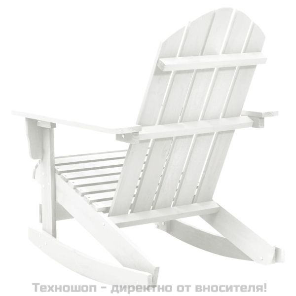 Градински люлеещ стол, дърво, бял