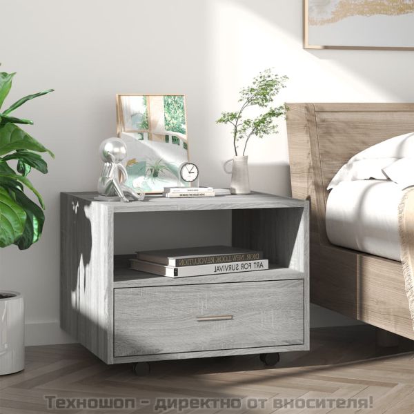 Кафе маса, сив сонома, 55x55x40 см, инженерно дърво