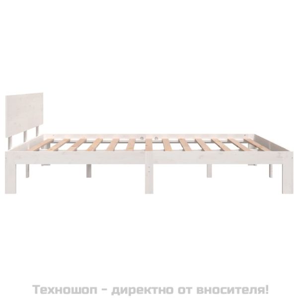 Рамка за легло, бяла, бор масив, 160х200 см