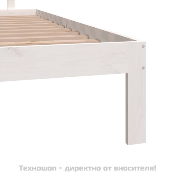 Рамка за легло, бяла, бор масив, 160х200 см