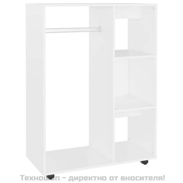 Гардероб, бял, 80x40x110 см, инженерно дърво