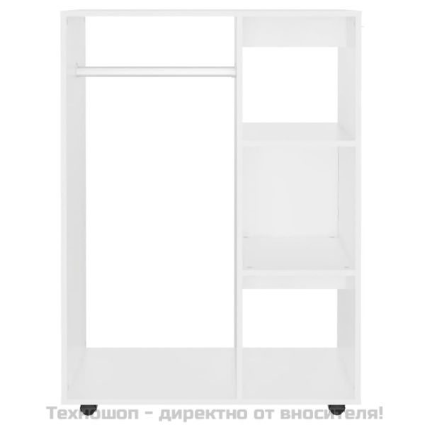 Гардероб, бял, 80x40x110 см, инженерно дърво