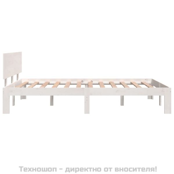 Рамка за легло, бяла, дърво масив, 120x190 см, Small Double