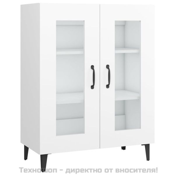 Сайдборд, бял, 69,5x34x90 см, инженерно дърво