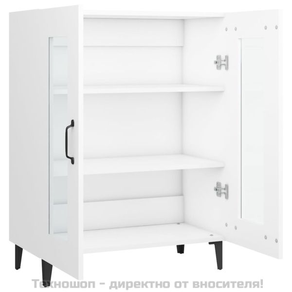 Сайдборд, бял, 69,5x34x90 см, инженерно дърво