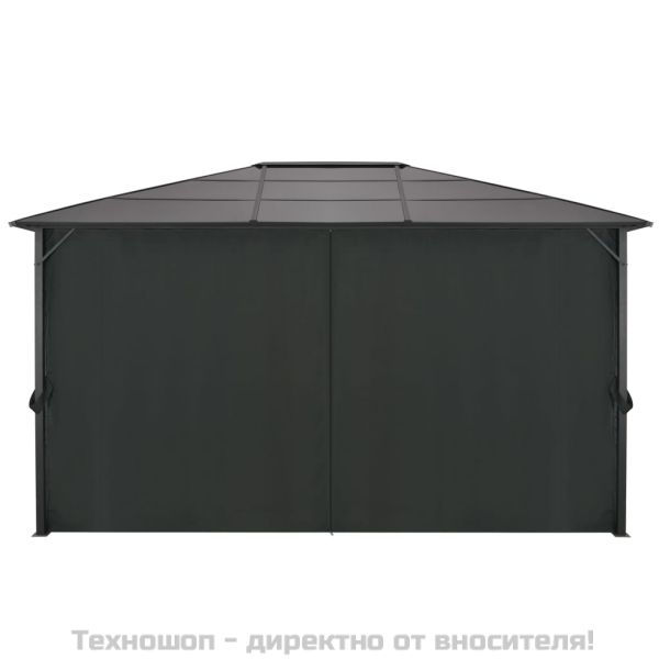 Шатра с пердета, алуминий, 4x3x2,6 м, черна