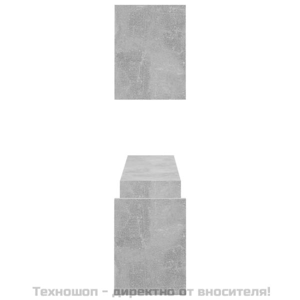 Стенни рафтове 2 бр бетонно сиви 100x15x20 см инженерно дърво