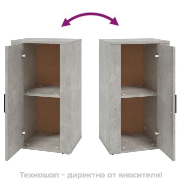 Сайдборд, бетонно сив, 40x33x70 см, инженерно дърво