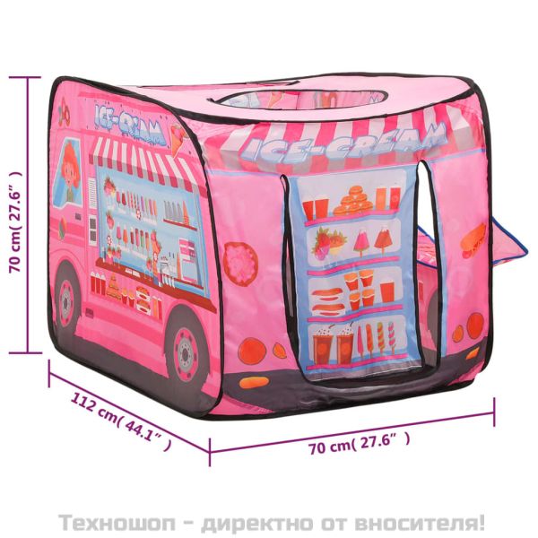 Детска палатка за игра, розова, 70x112x70 см