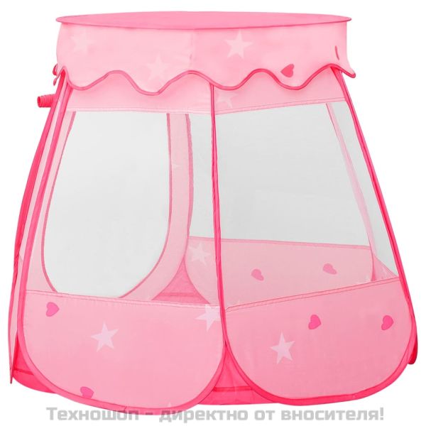 Детска палатка за игра, розова, 102x102x82 см