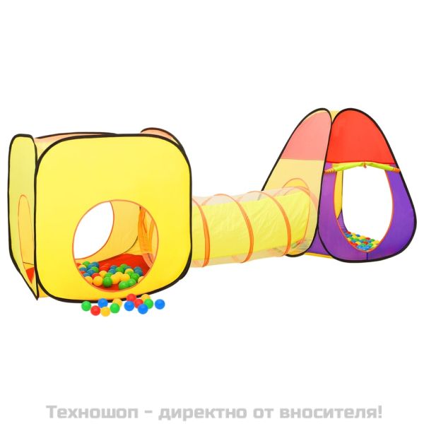 Детска палатка за игра, многоцветна, 255x80x100 см