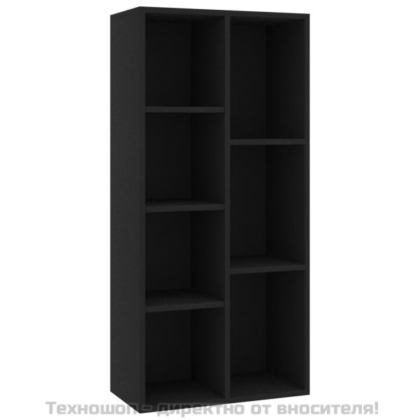 Шкаф библиотека, черен, 50x25x106 см, инженерно дърво