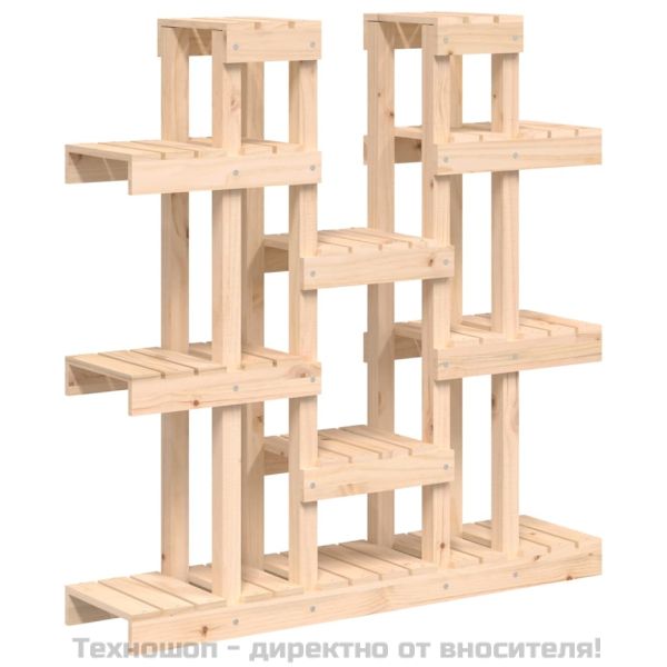 Поставка за цветя, 104,5x25x109,5 см, бор масив