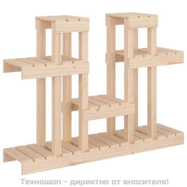 Поставка за цветя, 104,5x25x77,5 см, бор масив