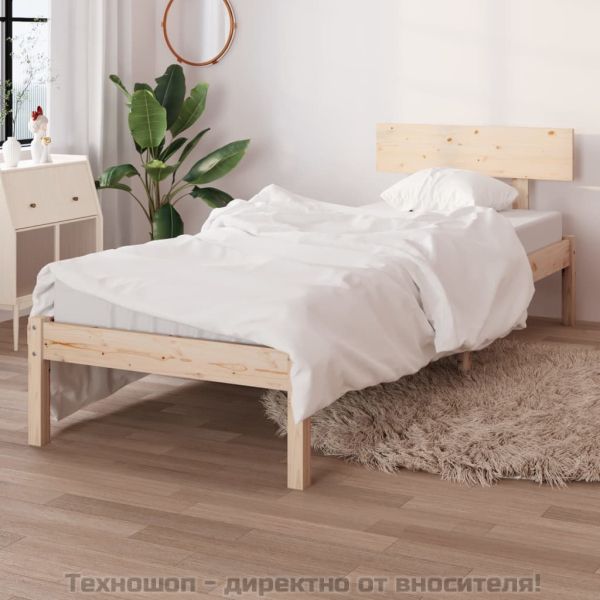 Рамка за легло, масивно дърво, 75x190 см, Small Single