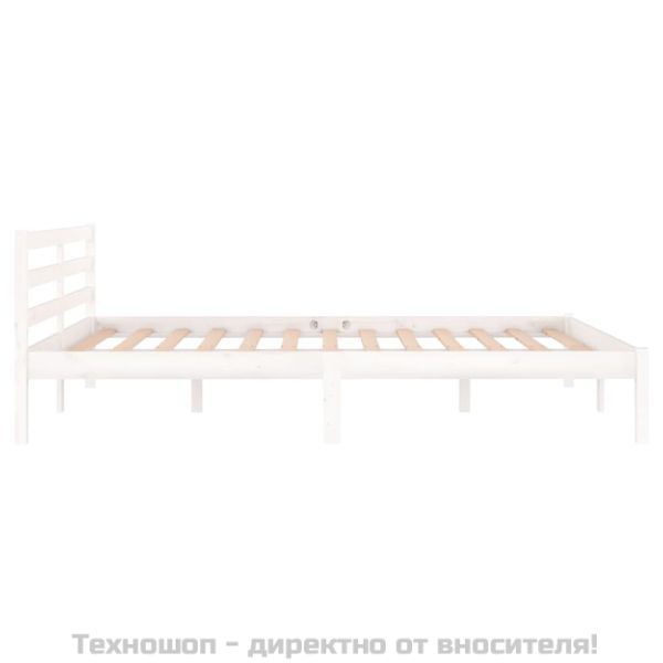 Рамка за легло, бор масив, 140х200 см, бяло