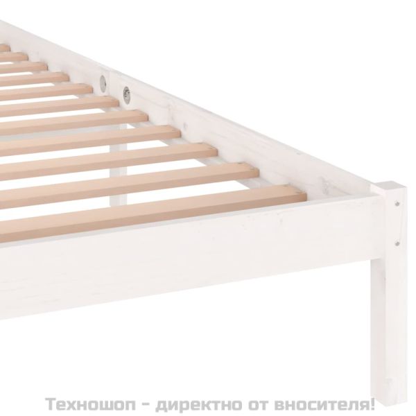Рамка за легло, бор масив, 140х200 см, бяло