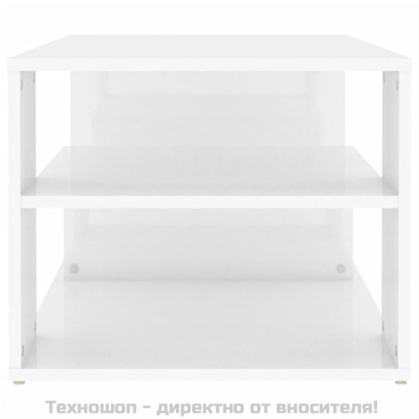 Маса за кафе, бял гланц, 100x50x40 см, инженерно дърво