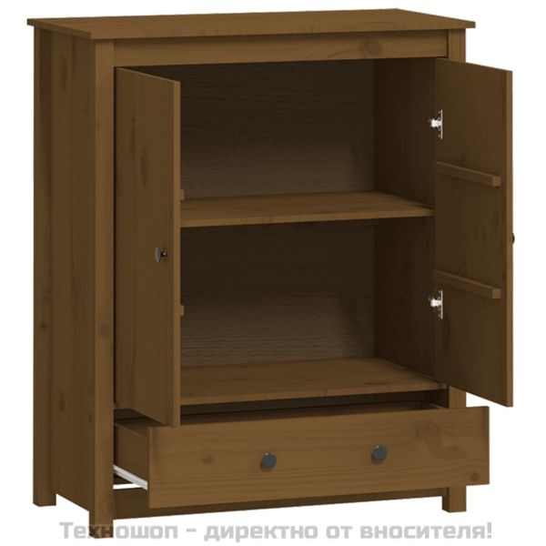 Висок шкаф, меденокафяв, 83x41,5x100 см, бор масив