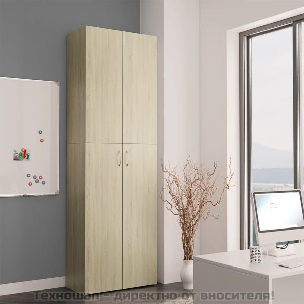 Офис шкаф, дъб сонома, 60x32x190 см, инженерно дърво