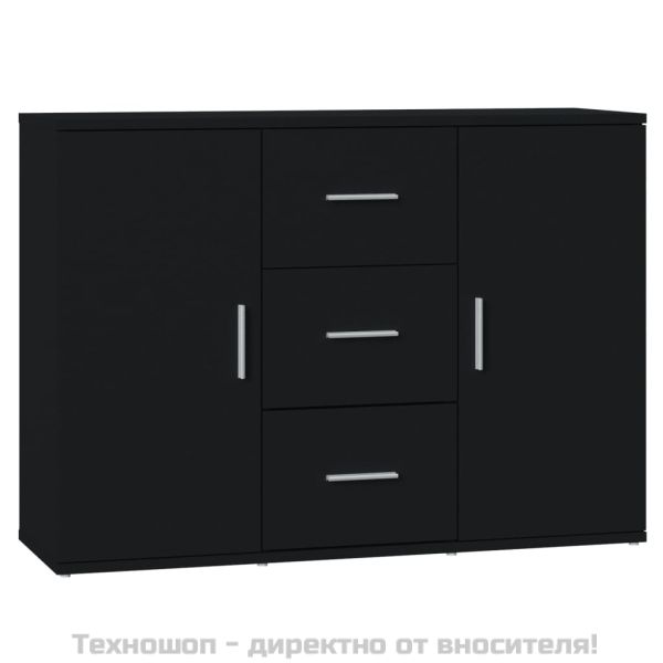 Сайдборд, черен, 91x29,5x65 см, инженерно дърво