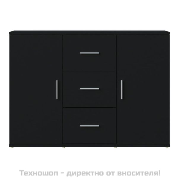 Сайдборд, черен, 91x29,5x65 см, инженерно дърво