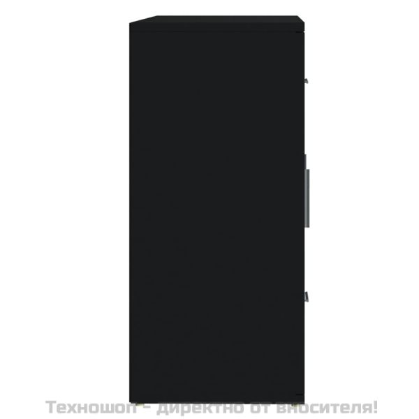 Сайдборд, черен, 91x29,5x65 см, инженерно дърво