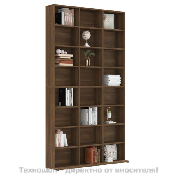 Етажерка за дискове опушен дъб 102x23x177,5 см инженерно дърво