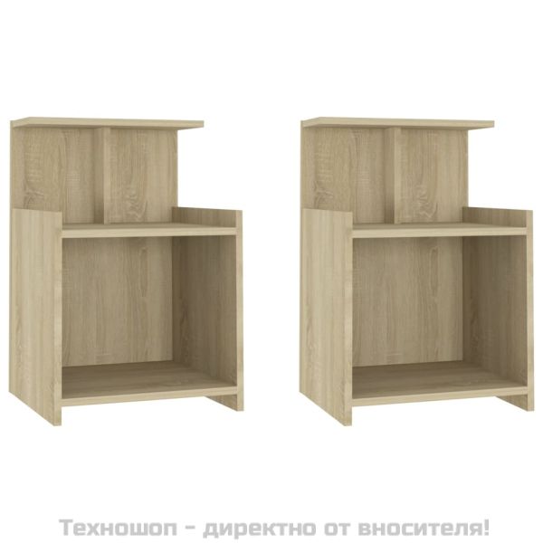Нощни шкафчета, 2 бр, дъб сонома, 40x35x60 см, инженерно дърво