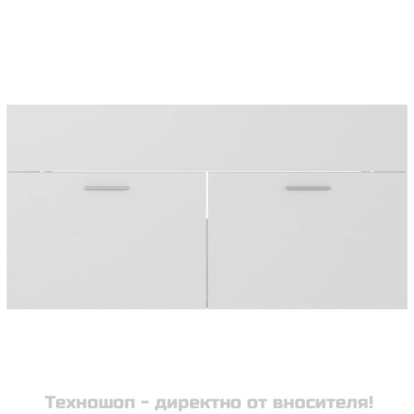 Долен шкаф за мивка, бял, 90x38,5x46 см, инженерно дърво