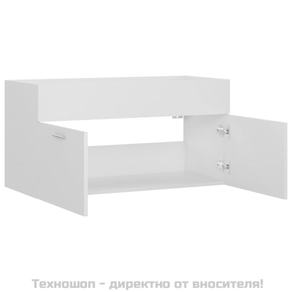 Долен шкаф за мивка, бял, 90x38,5x46 см, инженерно дърво