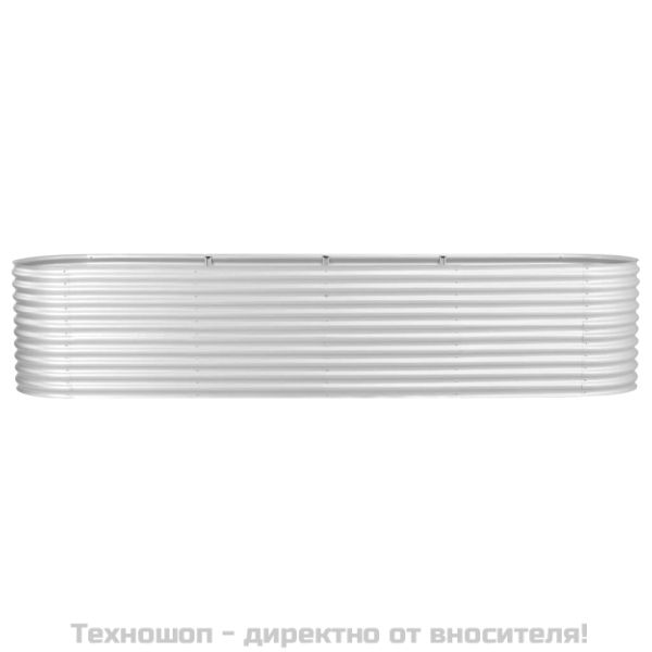 Градинска висока леха 400x80x81 см поцинкована стомана сребро