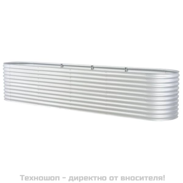 Градинска висока леха 400x80x81 см поцинкована стомана сребро