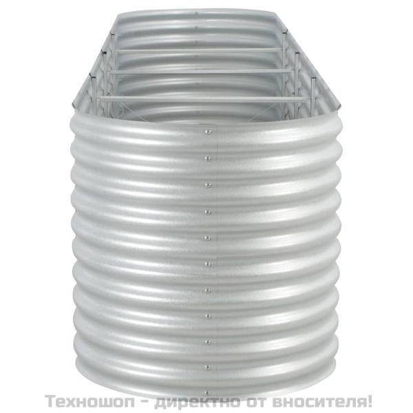 Градинска висока леха 400x80x81 см поцинкована стомана сребро