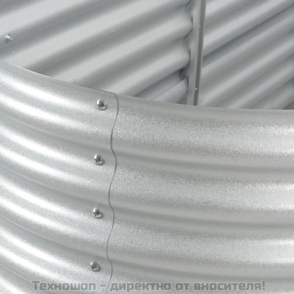 Градинска висока леха 400x80x81 см поцинкована стомана сребро