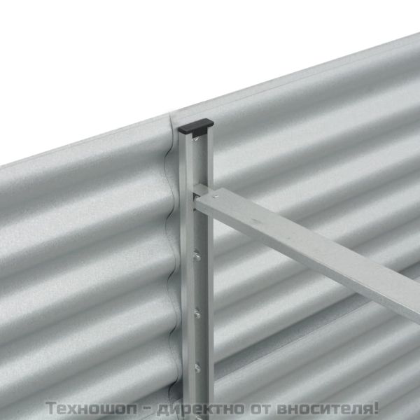 Градинска висока леха 400x80x81 см поцинкована стомана сребро