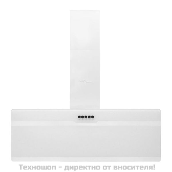 Стенен абсорбатор, 90 см, стомана и закалено стъкло, бял