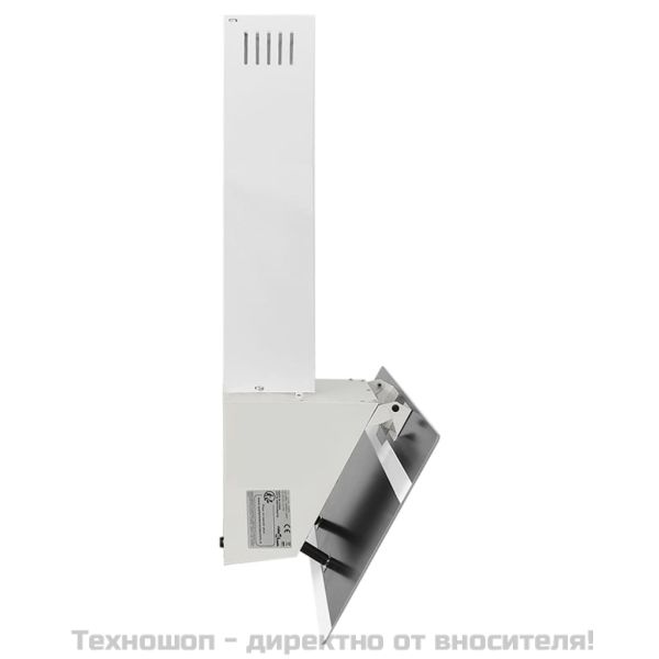 Стенен абсорбатор, 90 см, стомана и закалено стъкло, бял