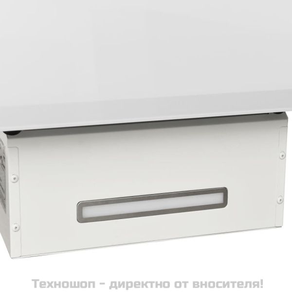 Стенен абсорбатор, 90 см, стомана и закалено стъкло, бял