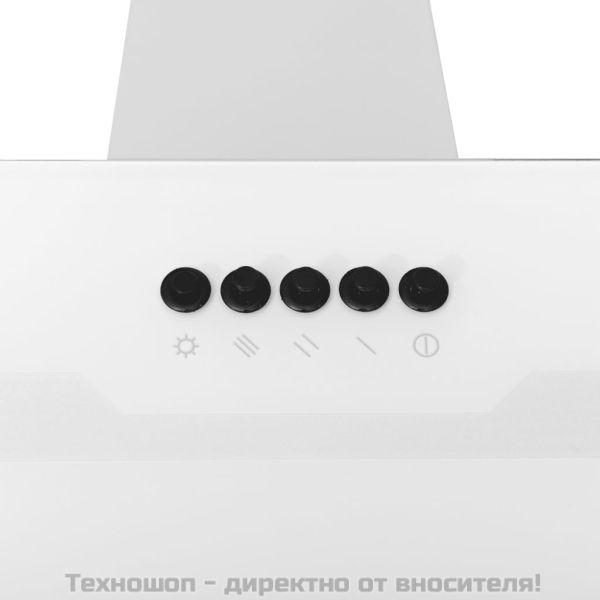 Стенен абсорбатор, 90 см, стомана и закалено стъкло, бял