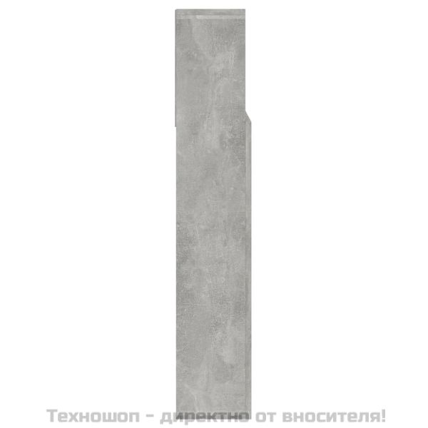 Табла за легло тип шкаф, бетонно сива, 140x19x103,5 см