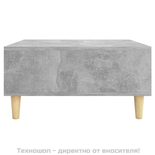 Кафе маса, бетонно сива, 60x60x30 см, инженерно дърво
