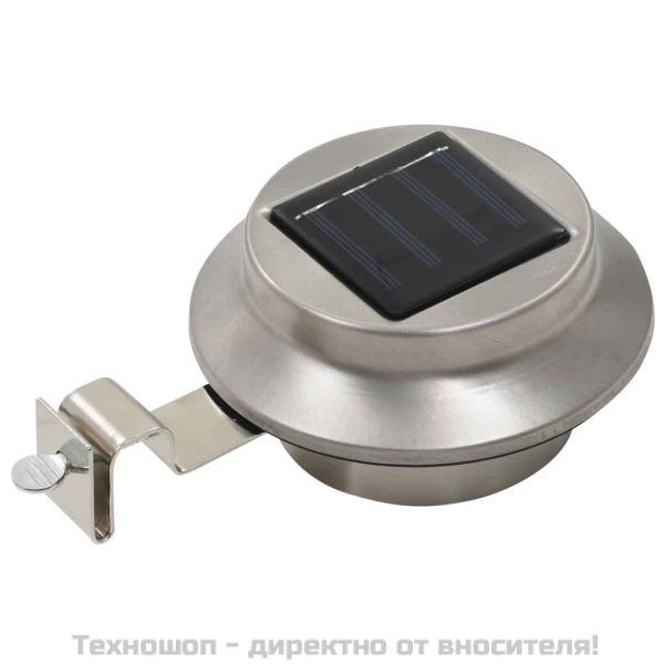 Градински соларни лампи, 6 бр, LED, кръгли, 12 см, бели
